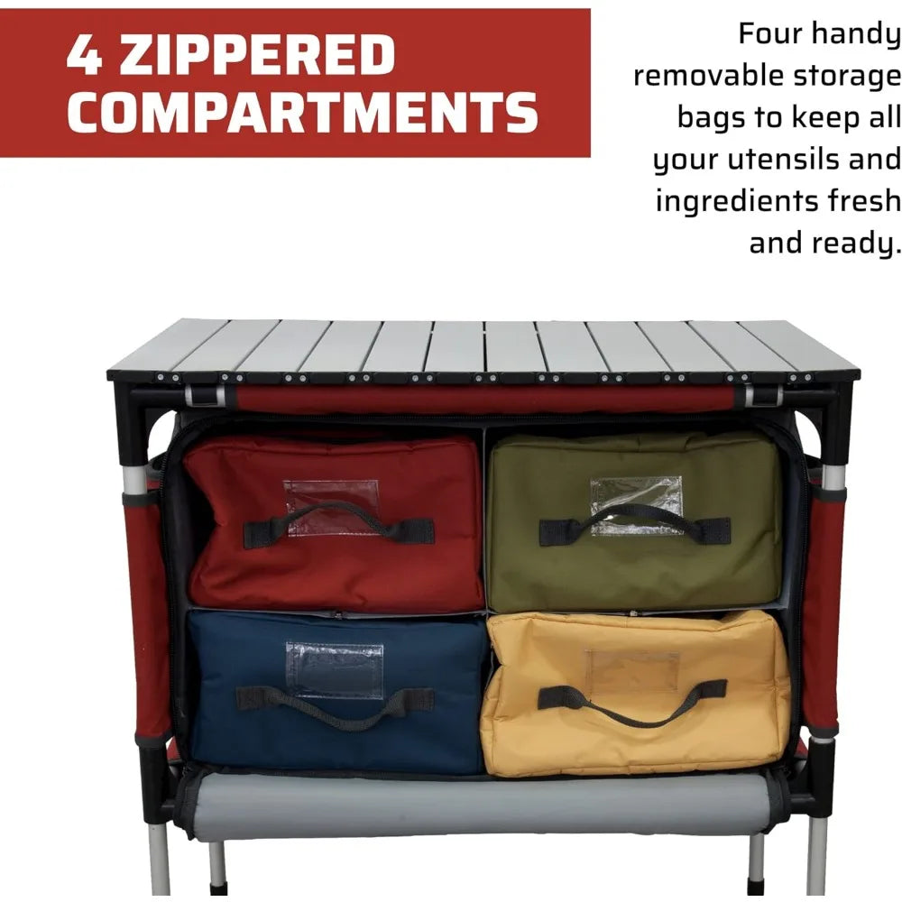 Sherpa Table And Organizer Camping Storage Aluminum Table Top