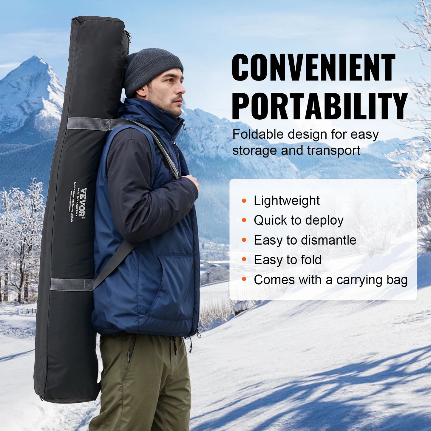 Portable Ice Shelter 1-2 Person Fishing Tent Ice Shanty Waterproof