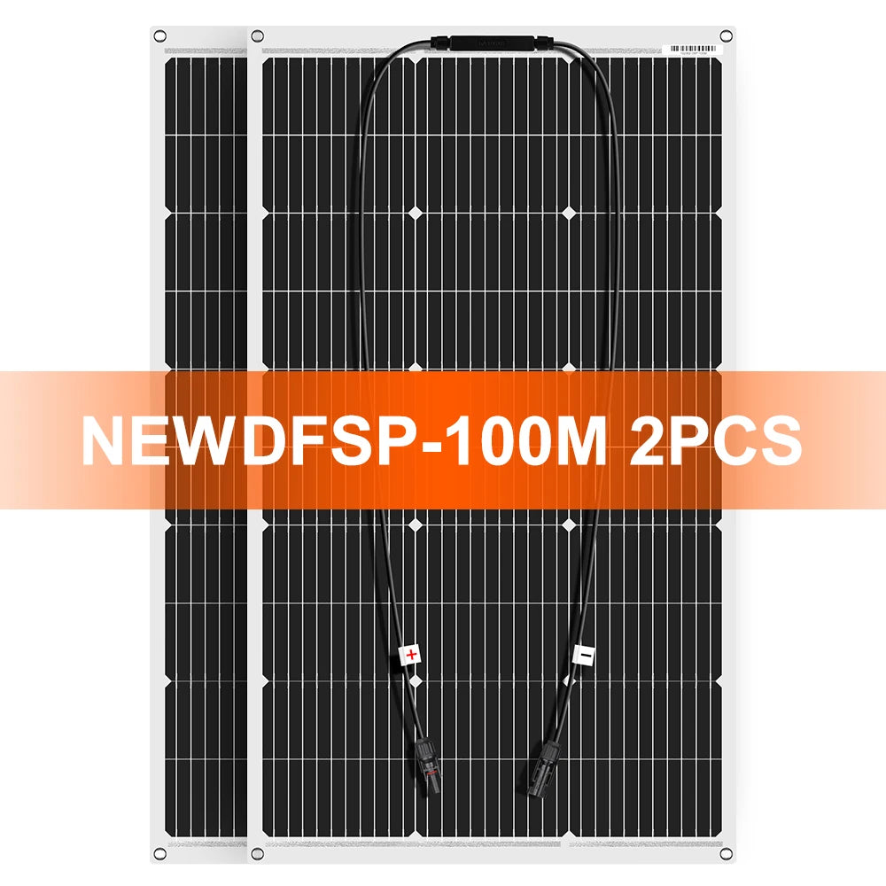 DOKIO 100W Flexible Solar Panel Monocrystalline For Camping RV 12V