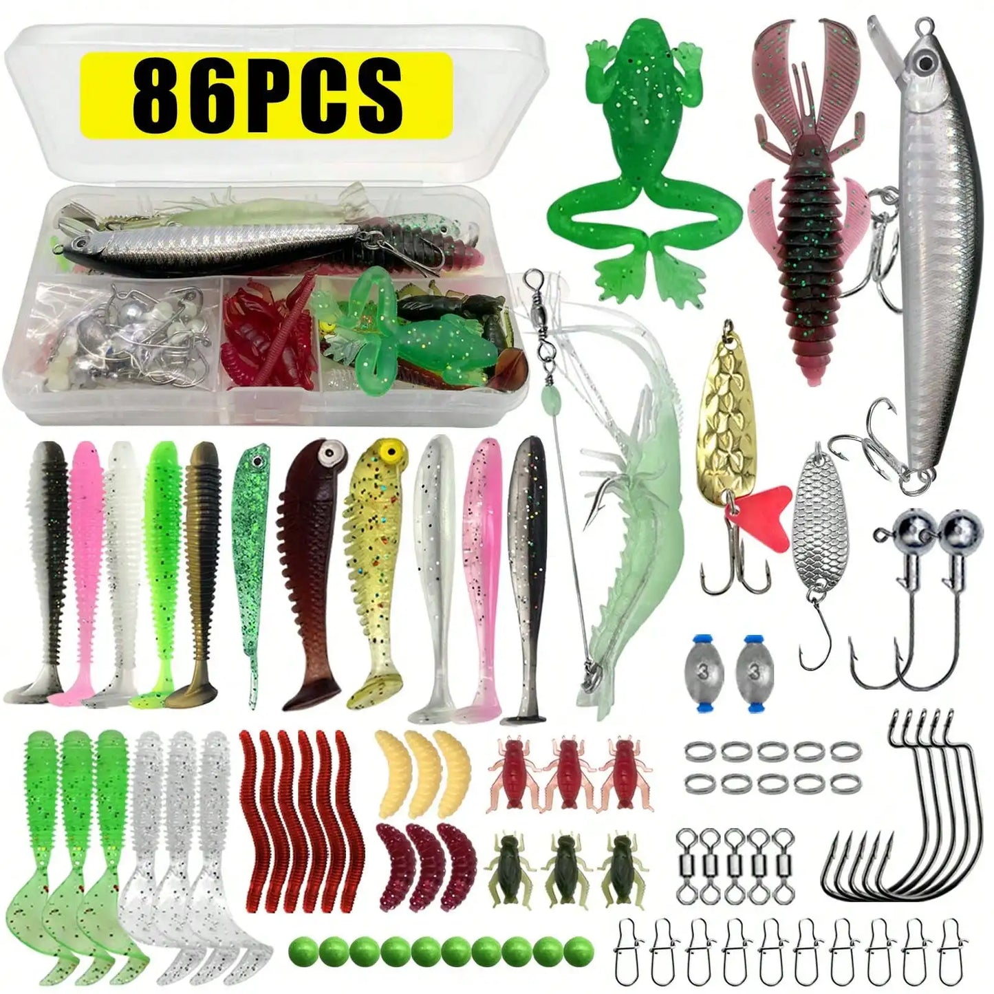 Mixed Fishing Lure Set Tackle Box Bait Kit For Angling