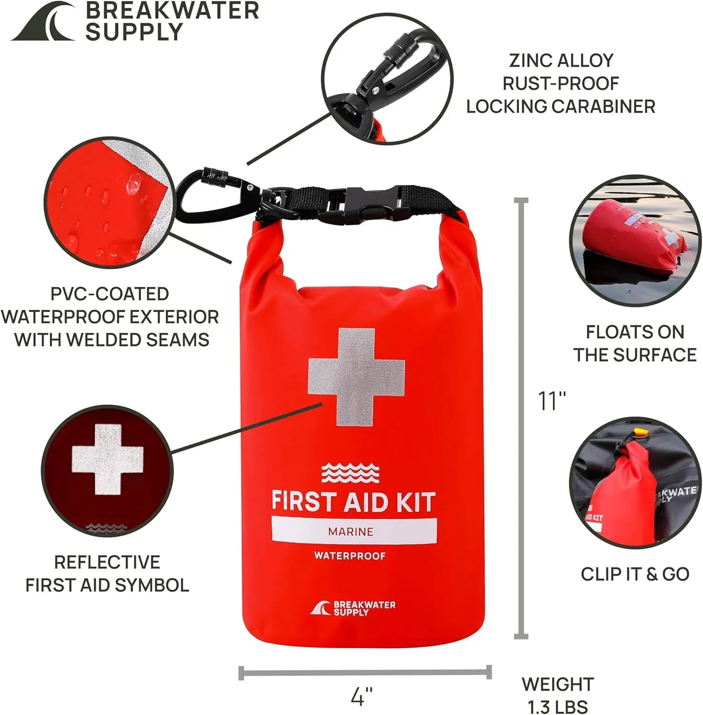 Waterproof First Aid Kit For Boating Camping Fishing