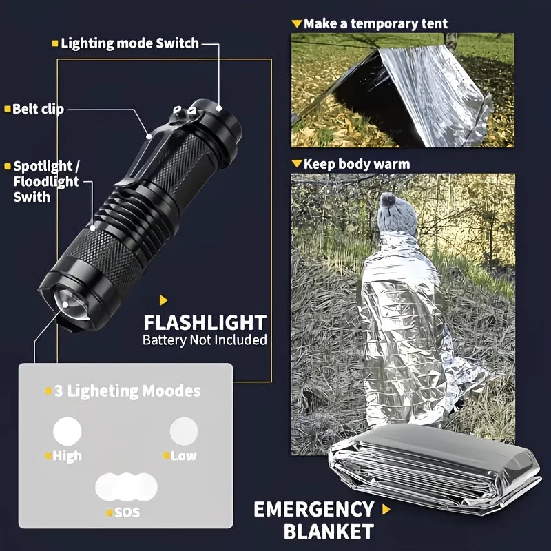 Survival Kit For Outdoor Adventure Travel Camping Emergency First Aid