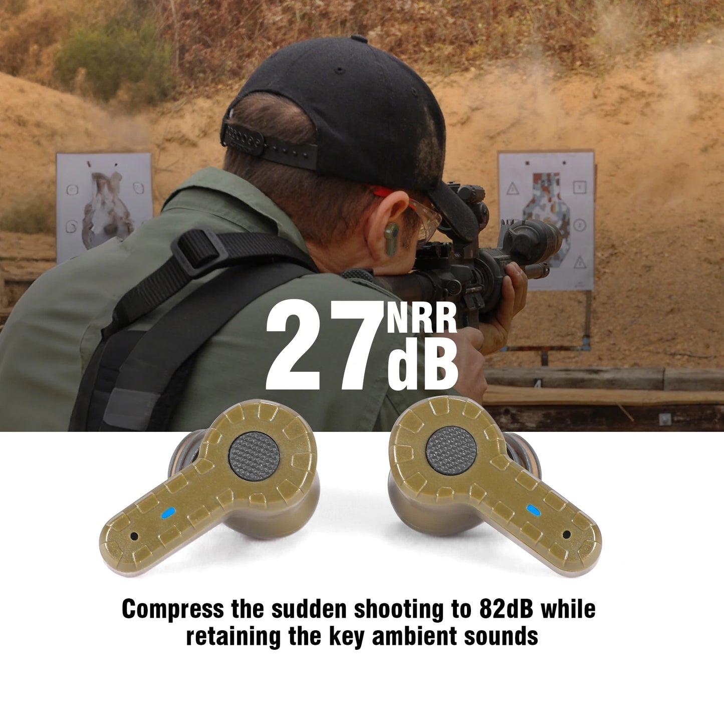 Tactical Headset Noise Reduction for Shooting Hearing Protection NRR27dB