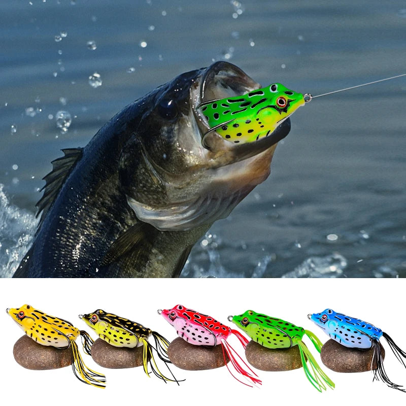 Frog Shape Soft Tube Lure 10Pcs With Hooks Topwater