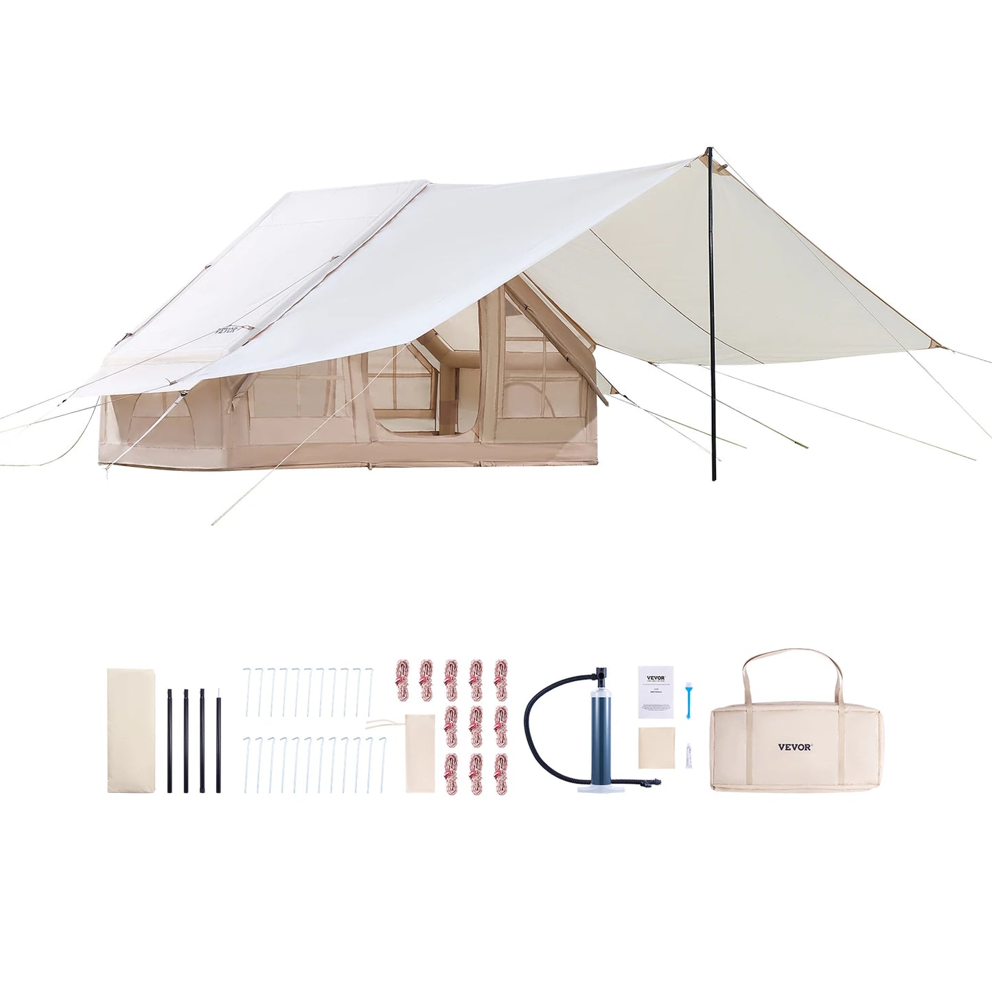SucceBuy Inflatable Camping Tent for 3-5 People Easy Setup