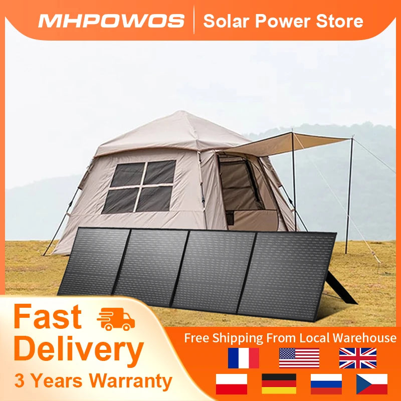 MHPOWOS 220W Portable Foldable Waterproof Solar Panel For Power Station