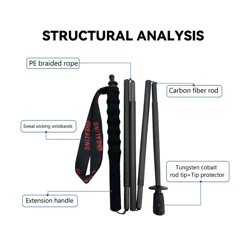 OKHEALING Carbon Fiber Ultralight Trekking Poles Folding