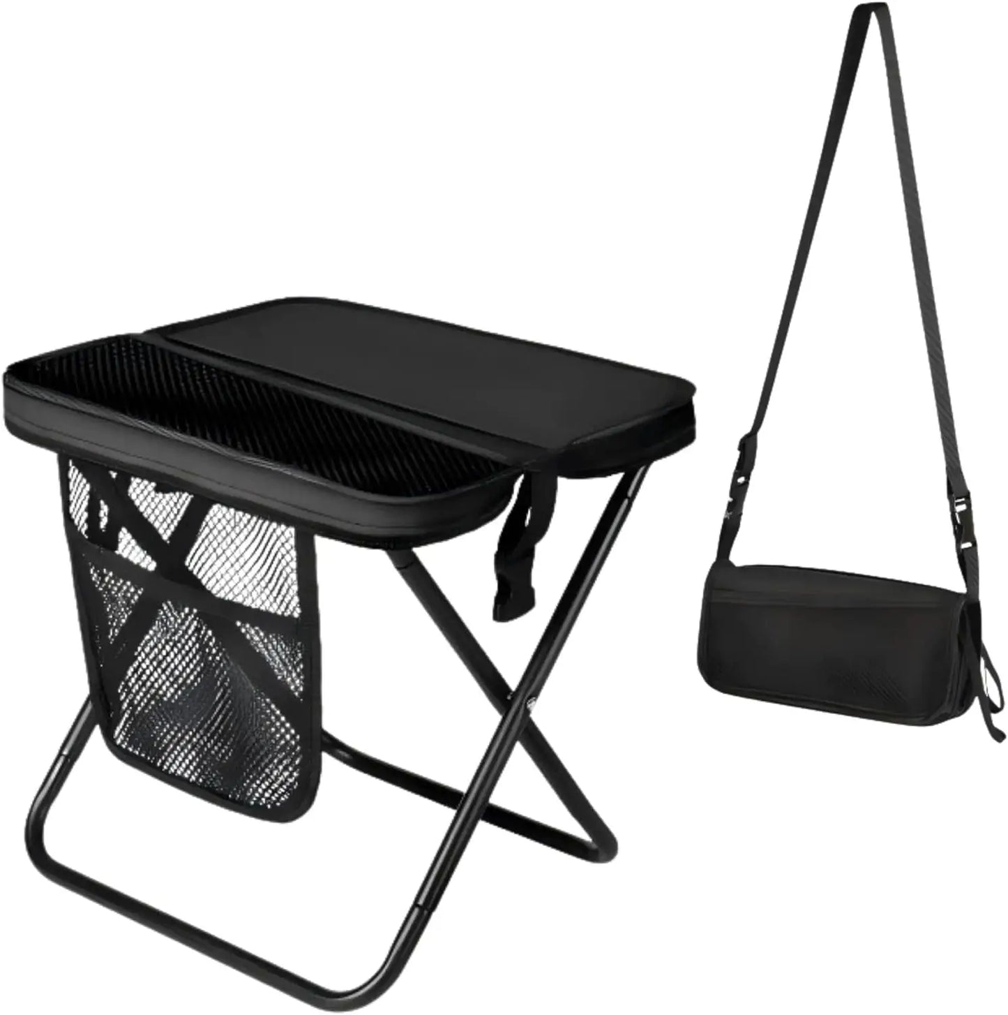 Unbranded Ultra Light Folding Camping Stool With Storage Pocket Portable