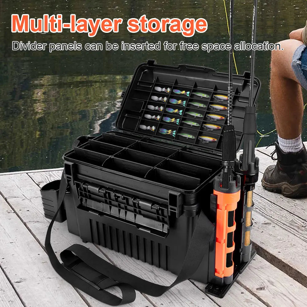 Portable Fishing Tackle Box 2 Tier Lure Hook Storage Case
