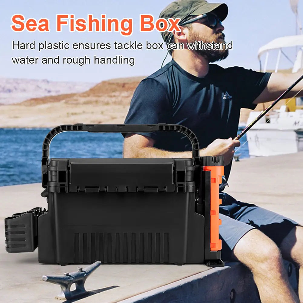 Portable Fishing Tackle Box 2 Tier Lure Hook Storage Case