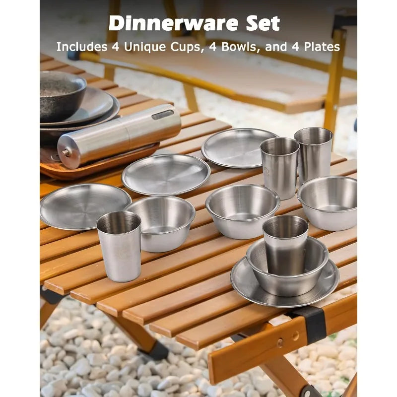 Camping Cooking Set Utensils for Camp Kitchen and Grilling