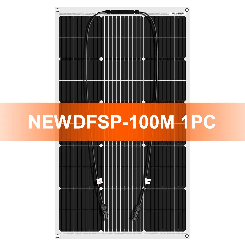 DOKIO 100W Flexible Solar Panel Monocrystalline For Camping RV 12V