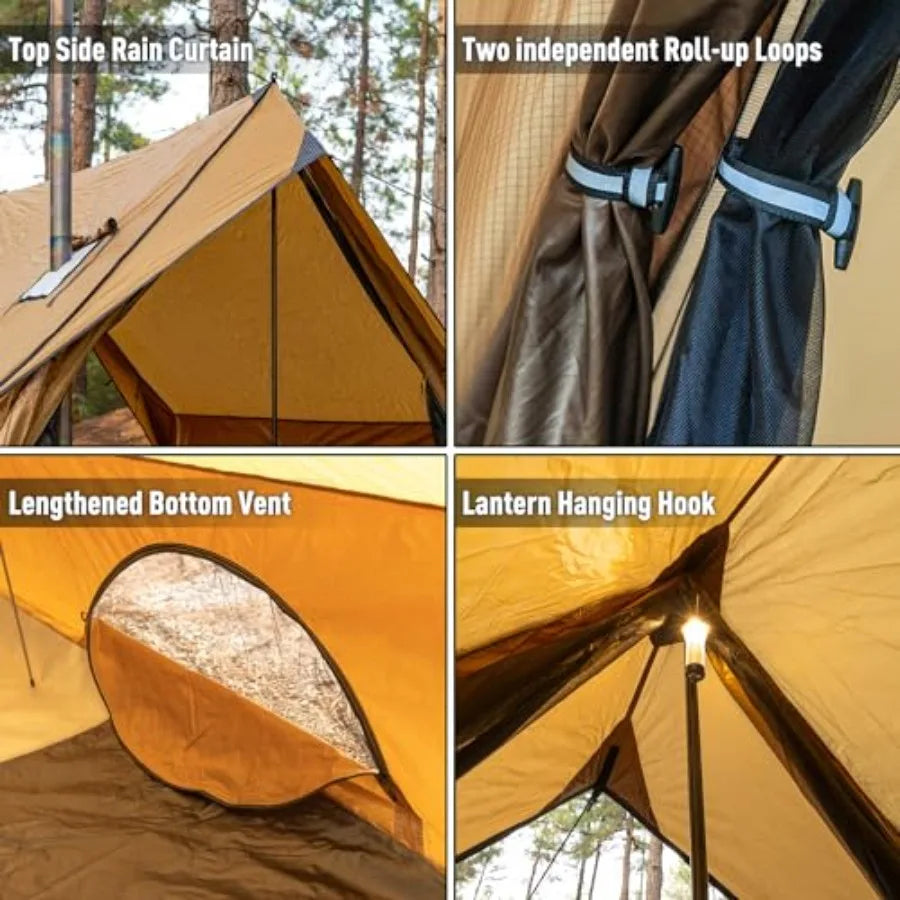 Camping Wall Tent Cabin Chalet With Stove Jack For Two
