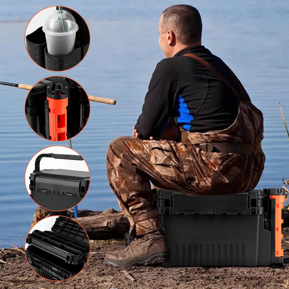 Portable Fishing Tackle Box 2 Tier Lure Hook Storage Case