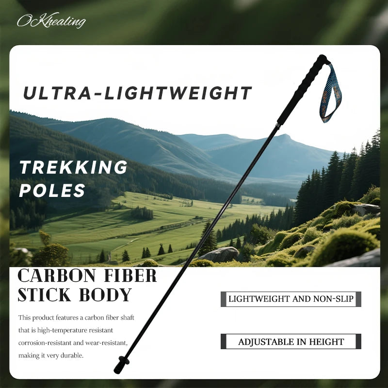 OKHEALING Carbon Fiber Trekking Poles E1 Telescopic