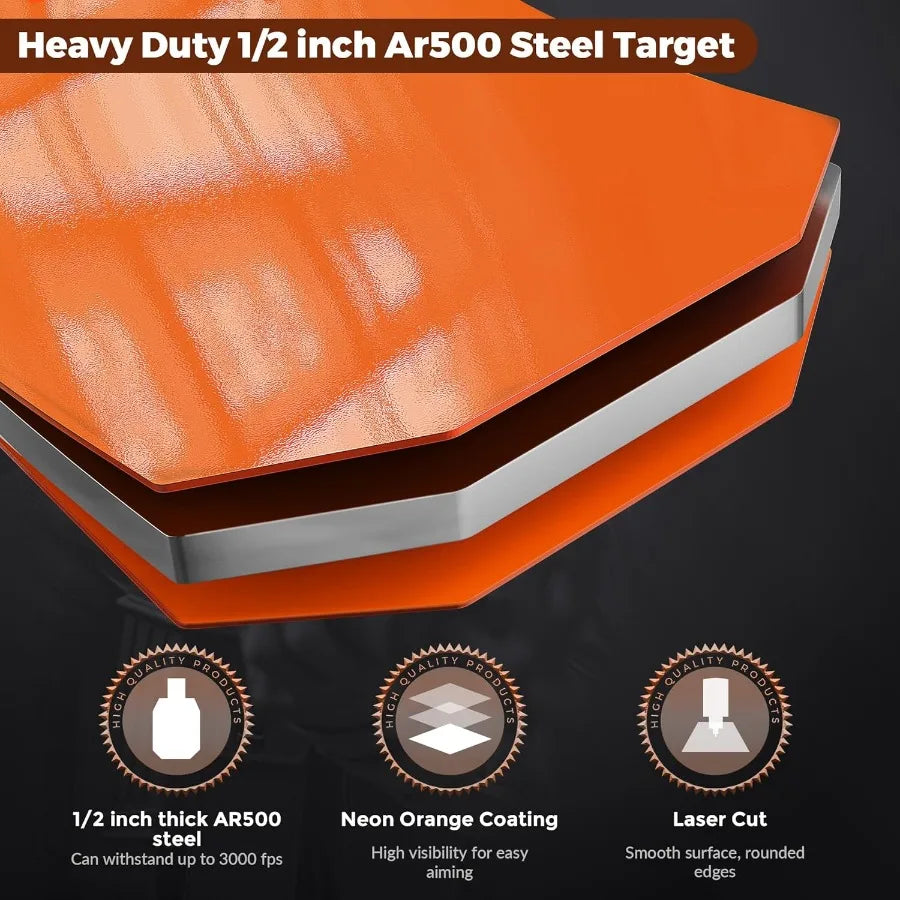 AR 500 Steel Target Silhouette Laser Cut Plate for Shooting Range
