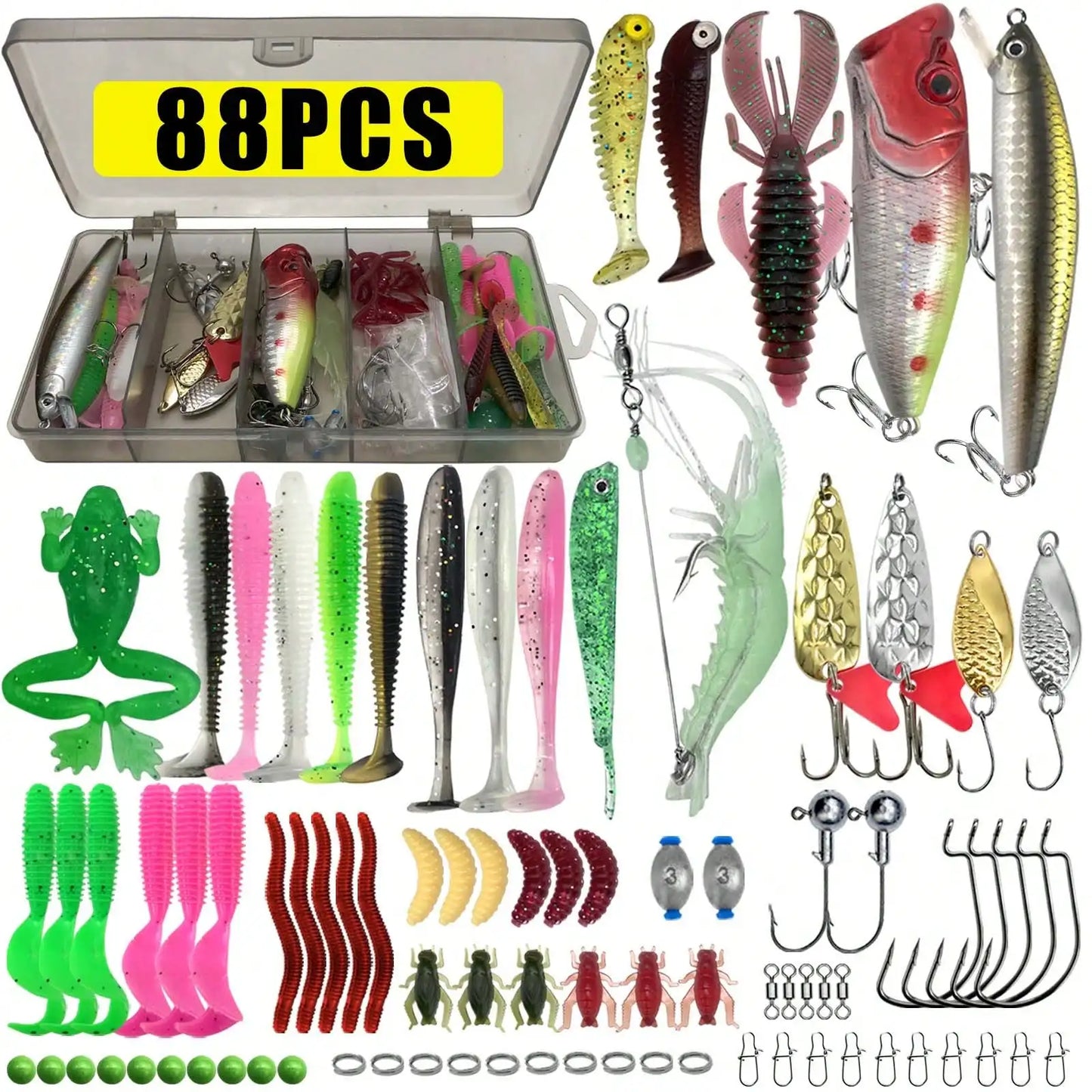 Mixed Fishing Lure Set Tackle Box Bait Kit For Angling