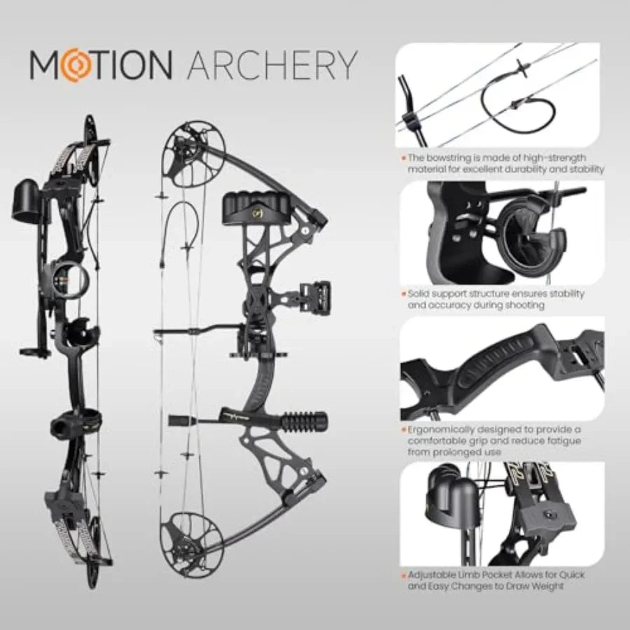 Lightweight Adjustable Compound Bow Package Draw 0-70 Lbs 320 FPS