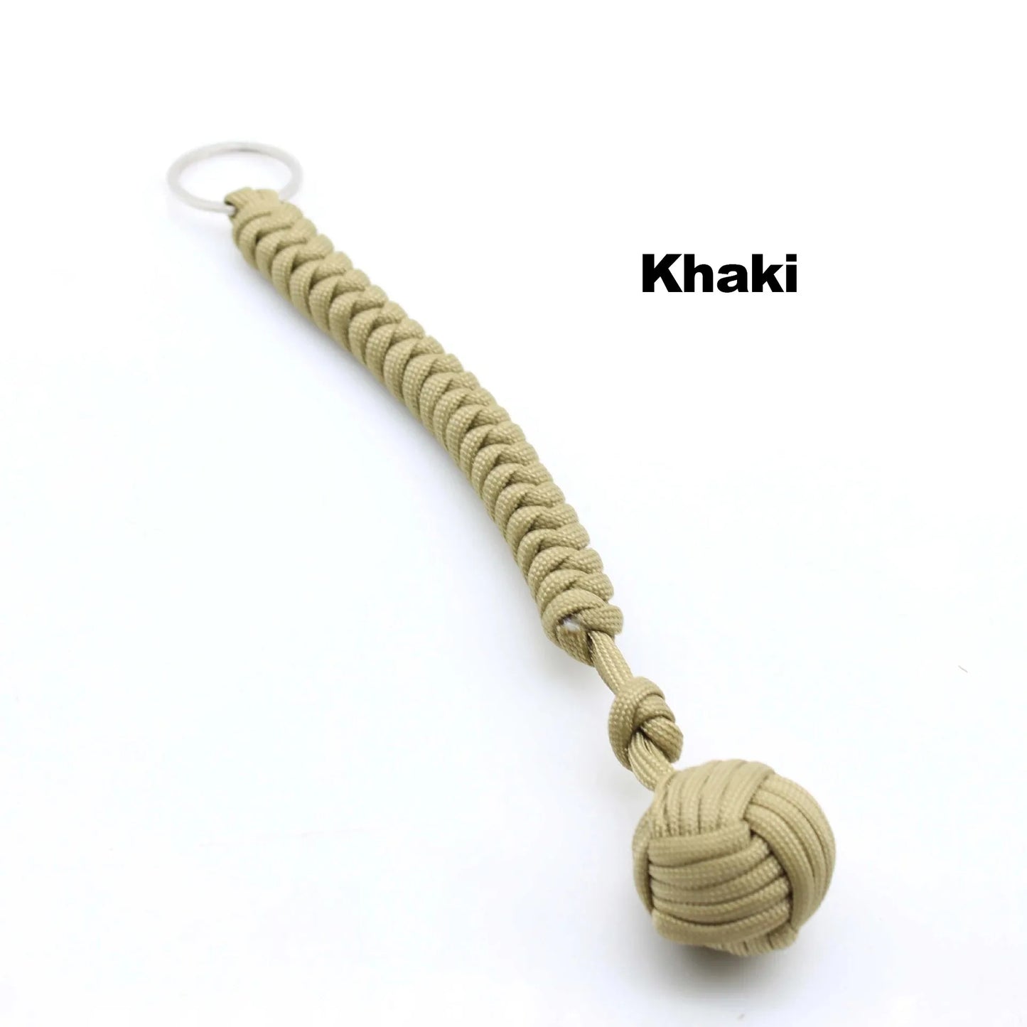 Outdoor Self Defense Umbrella Rope With Monkey Fist Steel Ball Paracord Keychain