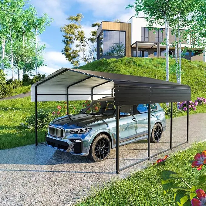Metal Carport Heavy Duty Canopy With Galvanized Steel Roof Shelter