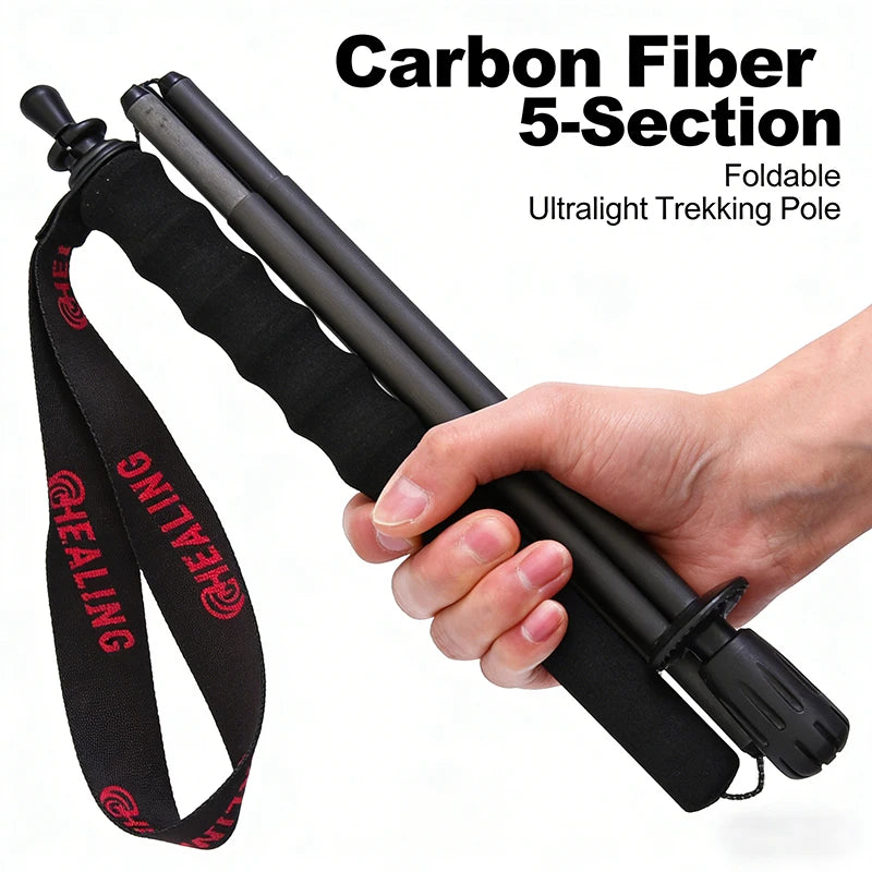 OKHEALING Carbon Fiber Ultralight Trekking Poles Folding