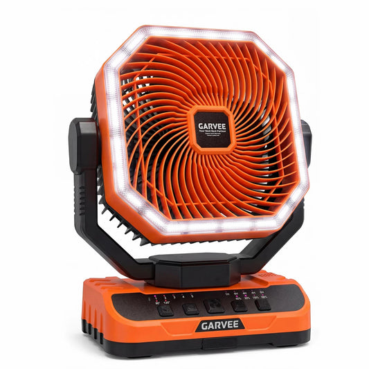 HiMISS Portable Camping Fan 40000mAh Remote LED Light 5 Speeds