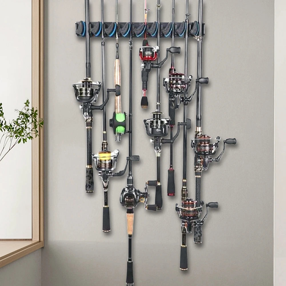 Wall Mounted Fishing Rod Holder For Vertical And Horizontal Storage