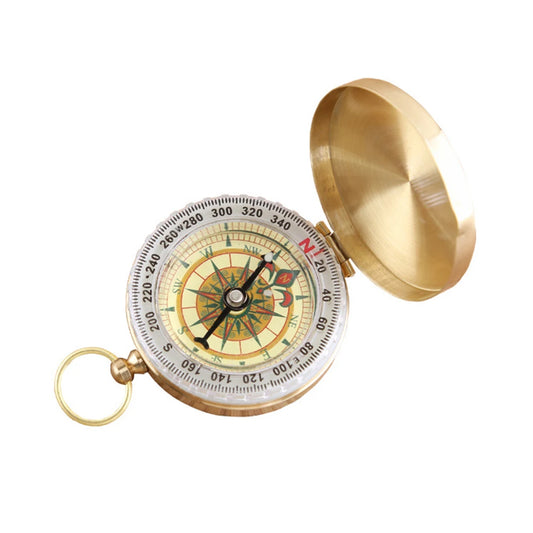 Brass Compass for Outdoor Camping and Hiking Retro Flip Navigation