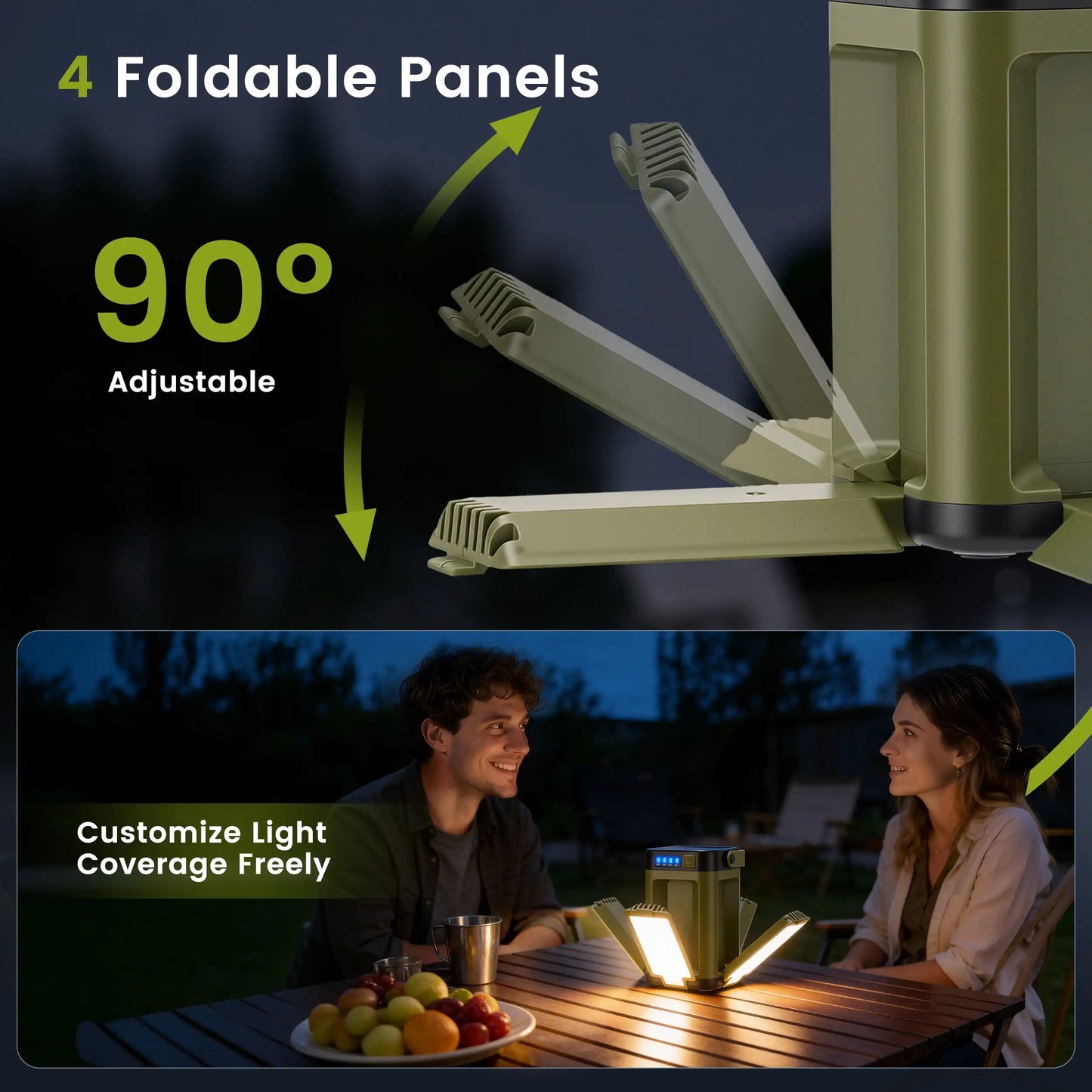 RELOIVE LED Camping Lantern IPX4 Waterproof Solar Powered 6 Modes