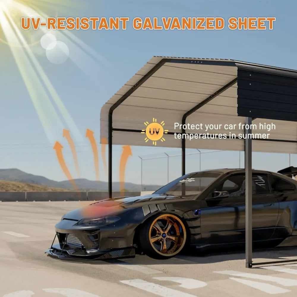 Metal Carport Heavy Duty Canopy With Galvanized Steel Roof Shelter