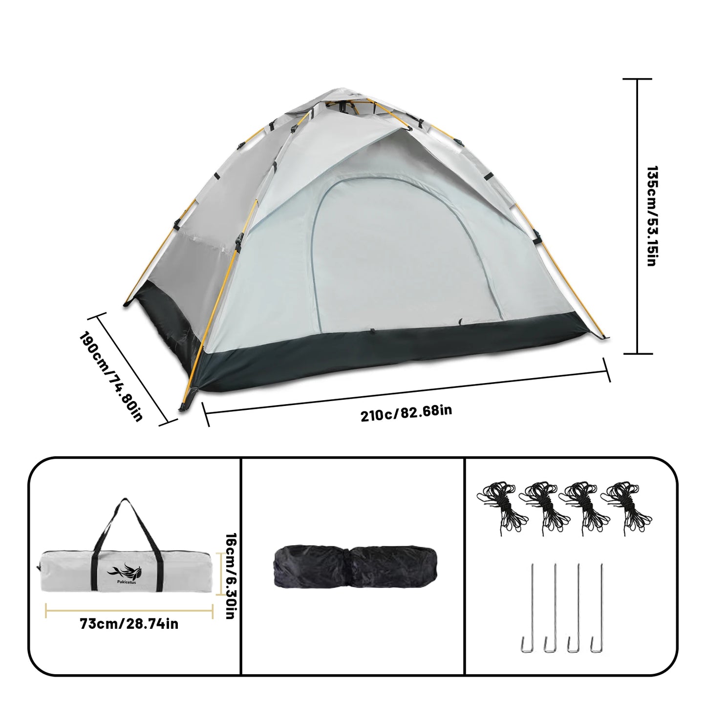 Pakicetus Three Four Person Windproof Easy Setup Camping Tent