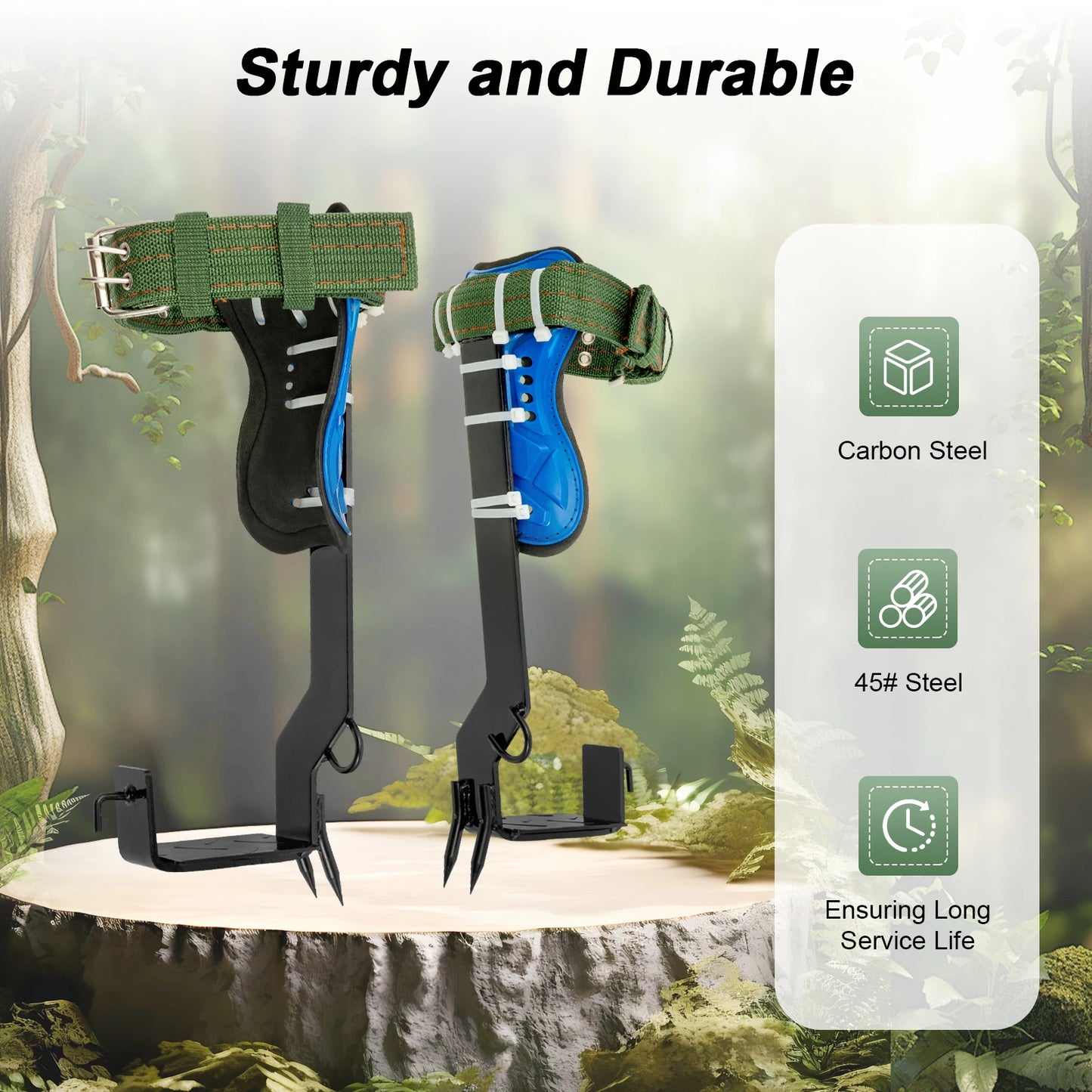 Tree Climbing Spikes Kit Arborist Harness 220 Pounds
