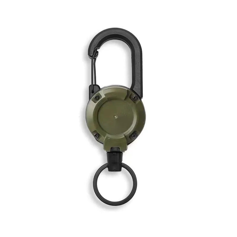 Retractable Heavy Duty Carabiner Key Ring With Steel Wire Rope