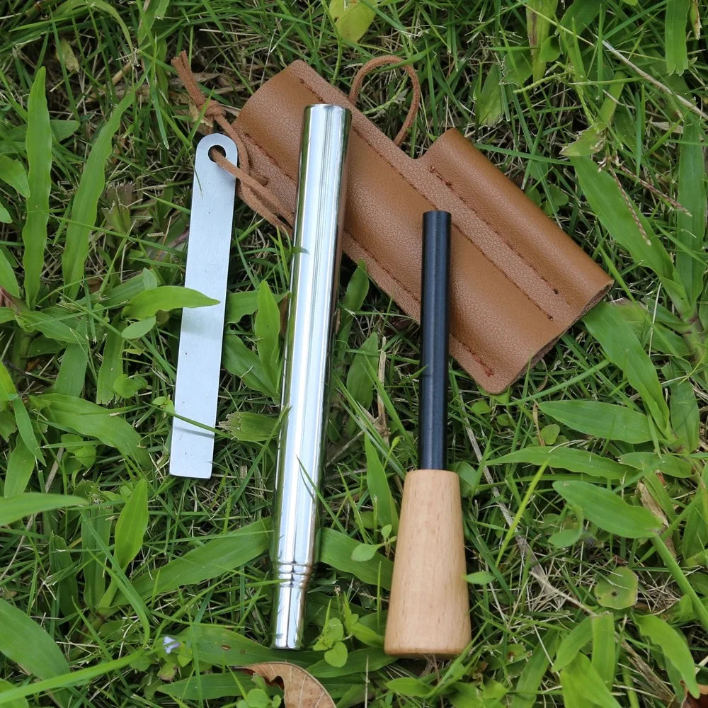 Iron Magnesium Fire Starter Kit 4 Piece Survival Set