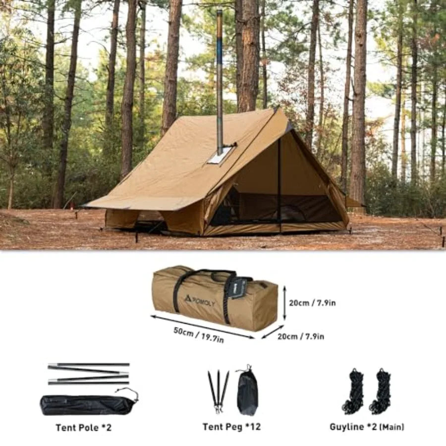 Camping Wall Tent Cabin Chalet With Stove Jack For Two