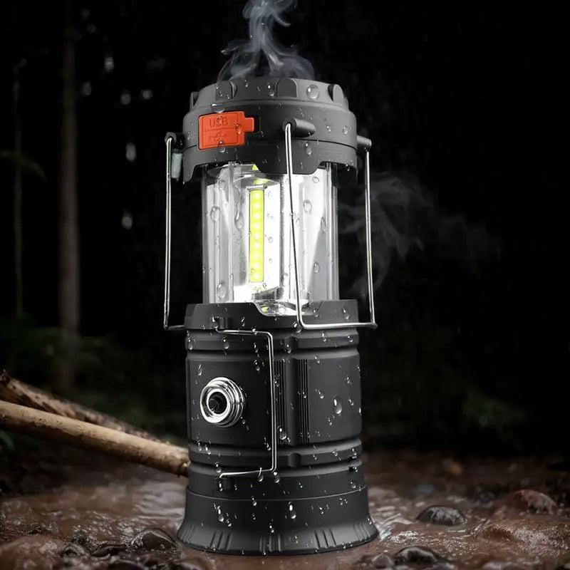 Rechargeable Solar Camping Lantern 1200mAh Hand Crank Emergency Light