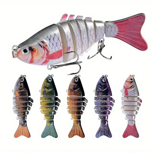 Five Piece Multi Jointed Swimbait Lures Set Seven Segment Style