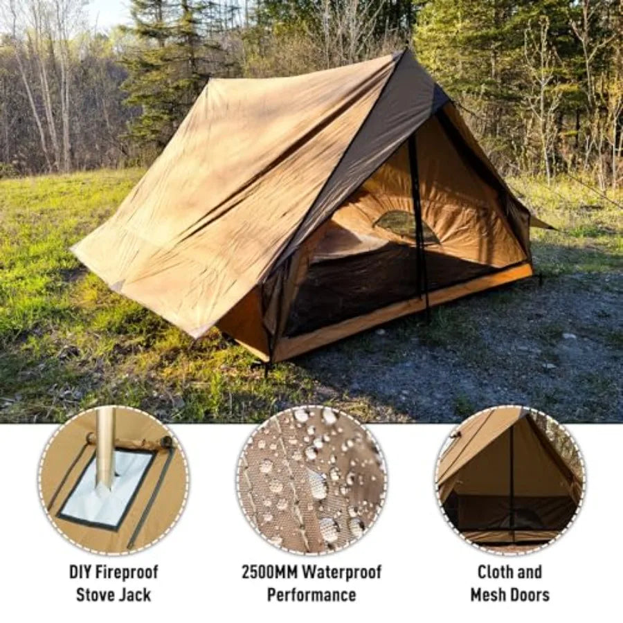 Camping Wall Tent Cabin Chalet With Stove Jack For Two