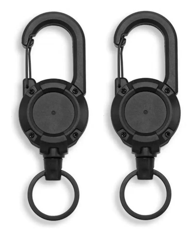 Retractable Heavy Duty Carabiner Key Ring With Steel Wire Rope