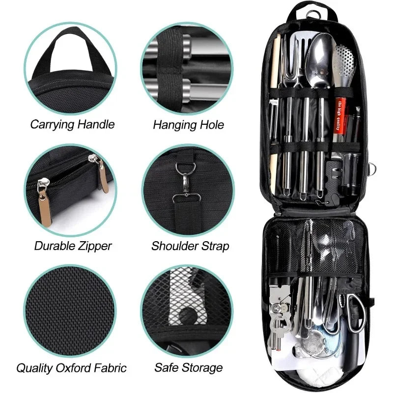 Camping Cookware 35 Piece Outdoor Kitchen Gear Set