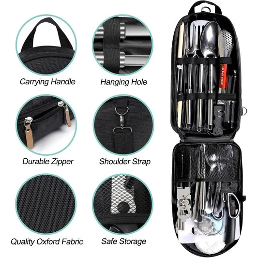 Camping Cookware 35 Piece Outdoor Kitchen Gear Set