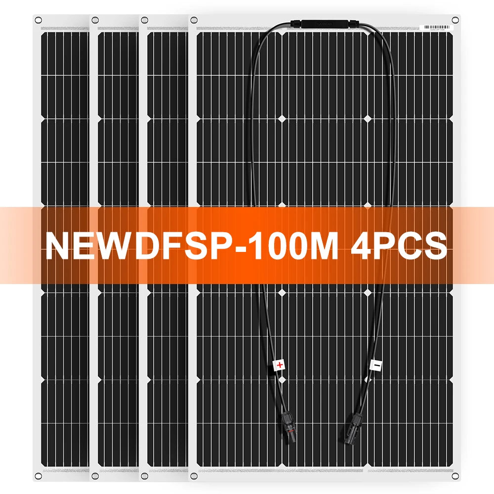 DOKIO 100W Flexible Solar Panel Monocrystalline For Camping RV 12V