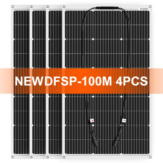 DOKIO 100W Flexible Solar Panel Monocrystalline For Camping RV 12V