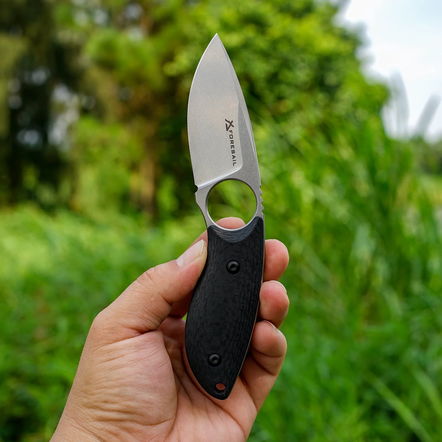 Fixed Blade Knife With Kydex Sheath AUS-10 G10 Handle EDC