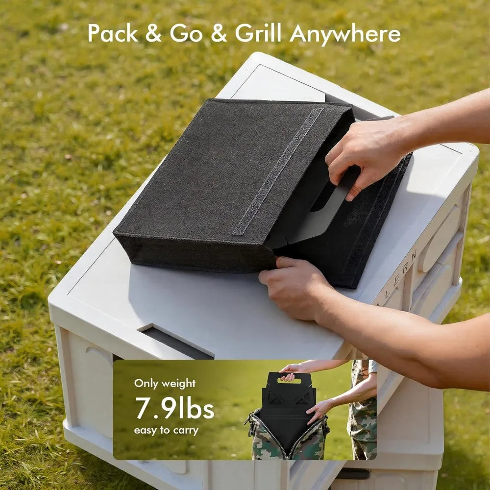 XIUWO Folding Portable Charcoal Grill With Carry Bag For Camping
