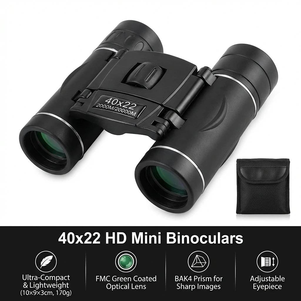 HD Binoculars BAK4 FMC Folding for Outdoor Hunting Travel