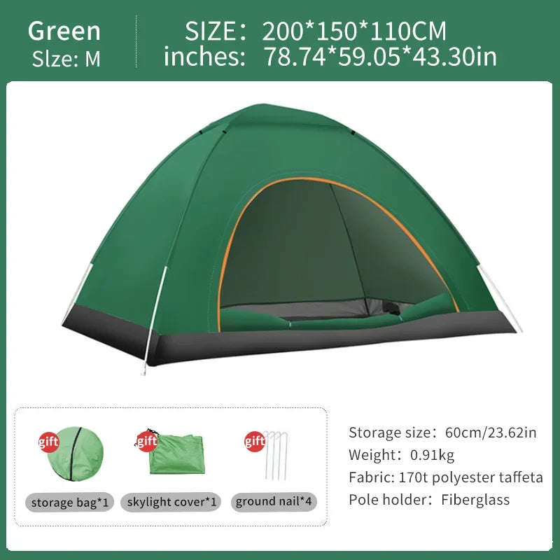 Outdoor Pop Up Tent Waterproof Automatic Setup Sun Shelter