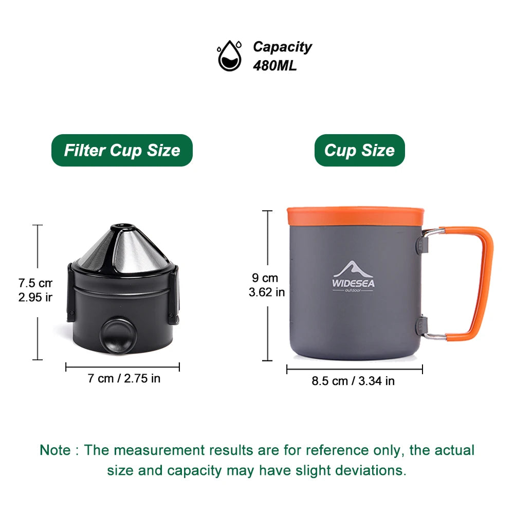 Widesea Outdoor Camping Cookware Set Pots Kettle Coffee Cup Utensils