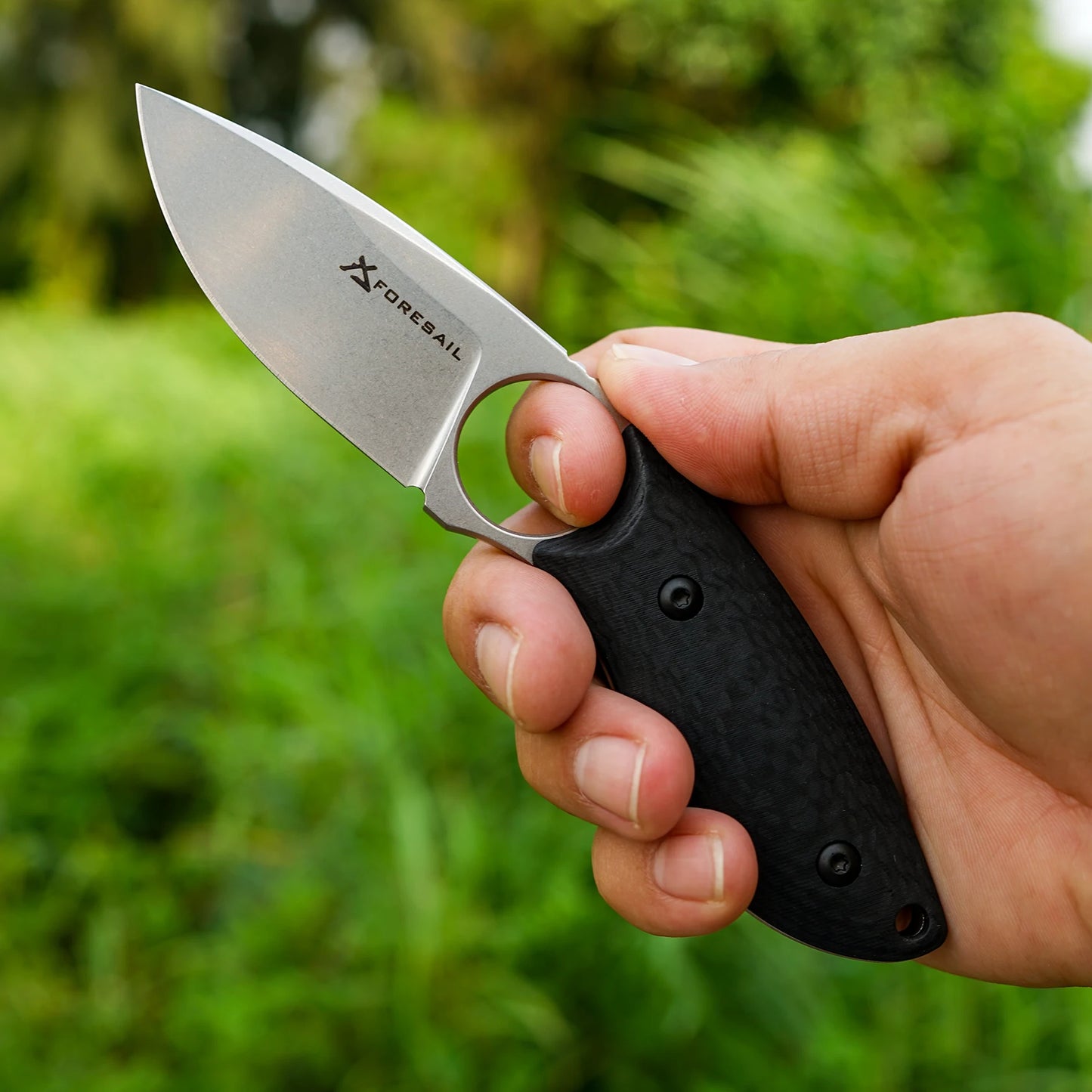 Fixed Blade Knife With Kydex Sheath AUS-10 G10 Handle EDC
