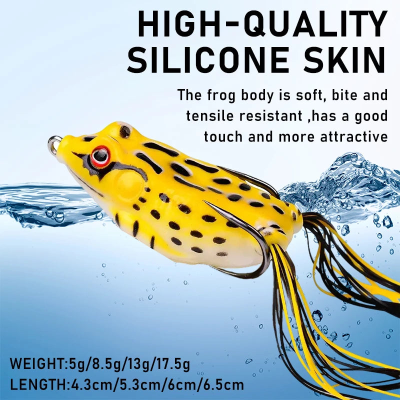 Frog Shape Soft Tube Lure 10Pcs With Hooks Topwater